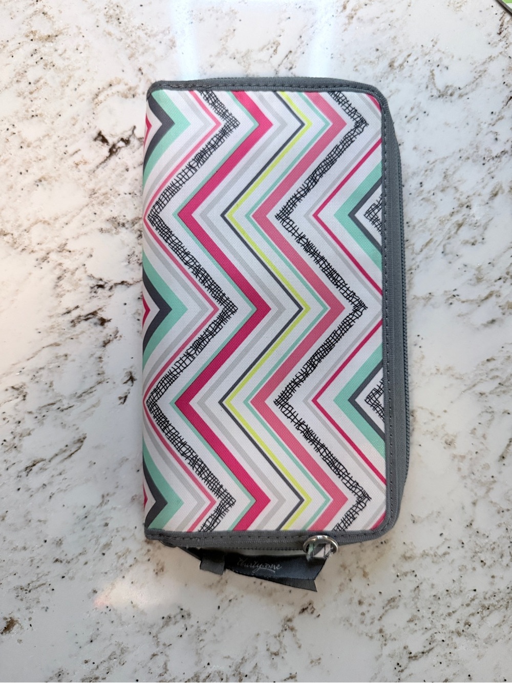 Thirty-One Chevron Party Punch Coupon Holder Clutch Wallet